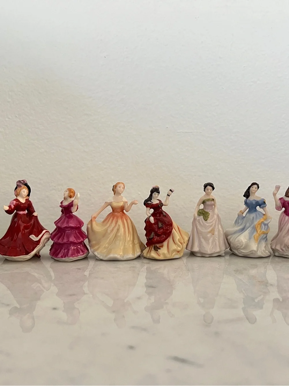 Royal Doulton 2002 Set Of 10 TINY PRETTY LADIES  Mini 2.5” Porcelain Figurines